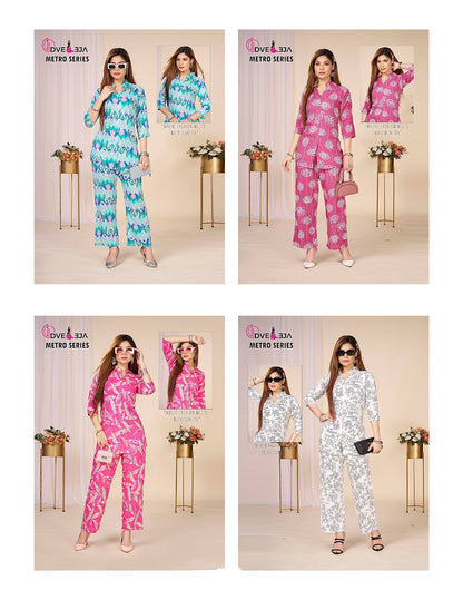 Metro Series 1306 Dveeja Fashion Reyon Co Ord Set Supplier Ahmedabad