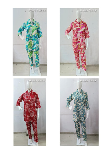 Metro Series Dveeja Fashion Reyon Co Ord Set Wholesale Rate