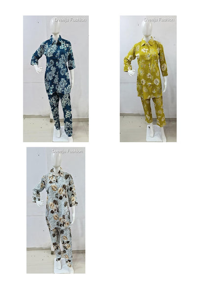 Metro Series Dveeja Fashion Reyon Co Ord Set Wholesale Rate