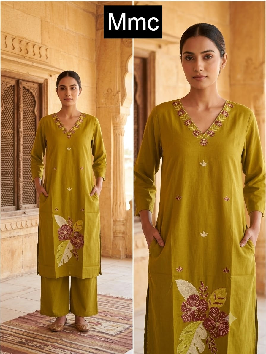 Mexican Flower Mmc Dhabu Cotton Co Ord Set Wholesaler India