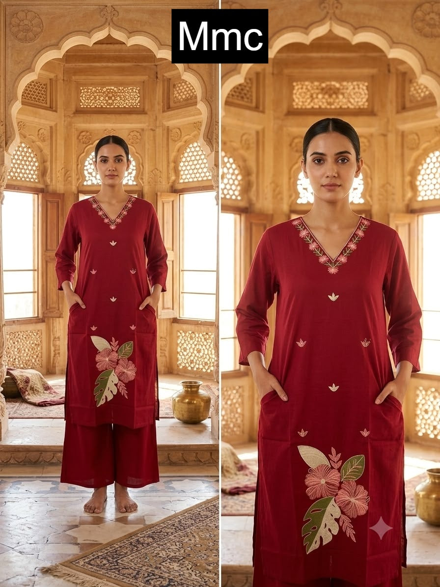 Mexican Flower Mmc Dhabu Cotton Co Ord Set Wholesaler India