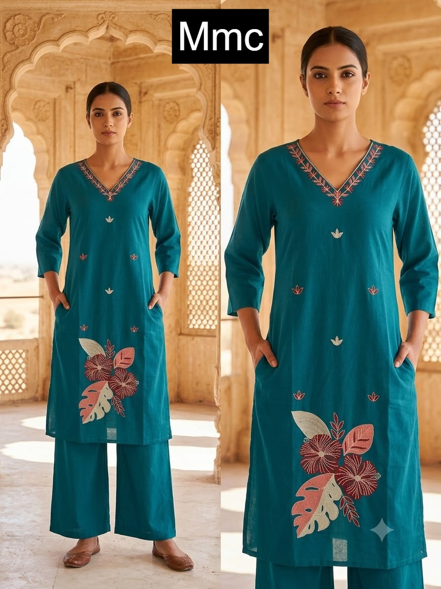 Mexican Flower Mmc Dhabu Cotton Co Ord Set Wholesaler India