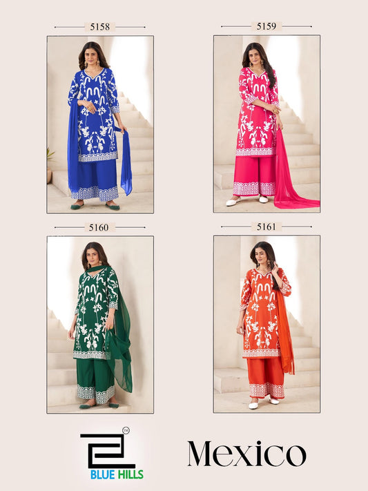 Mexico Blue Hills Rayon 14Kg Readymade Plazzo Style Suits Manufacturer