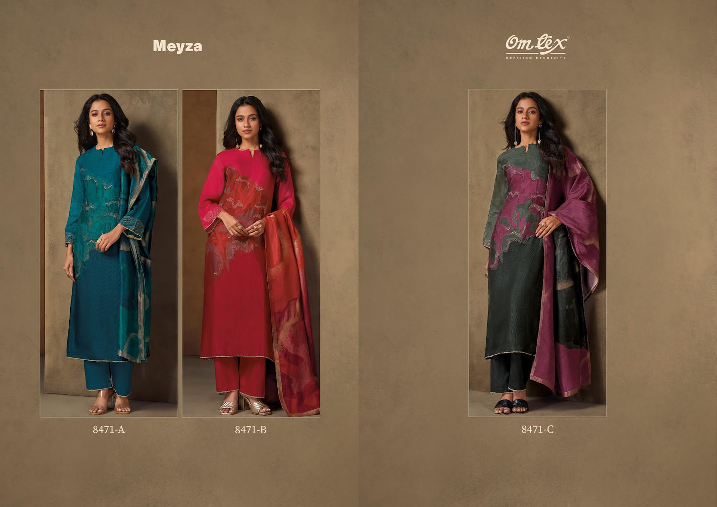 Meyza Omtex Silk Pant Style Suits Manufacturer India