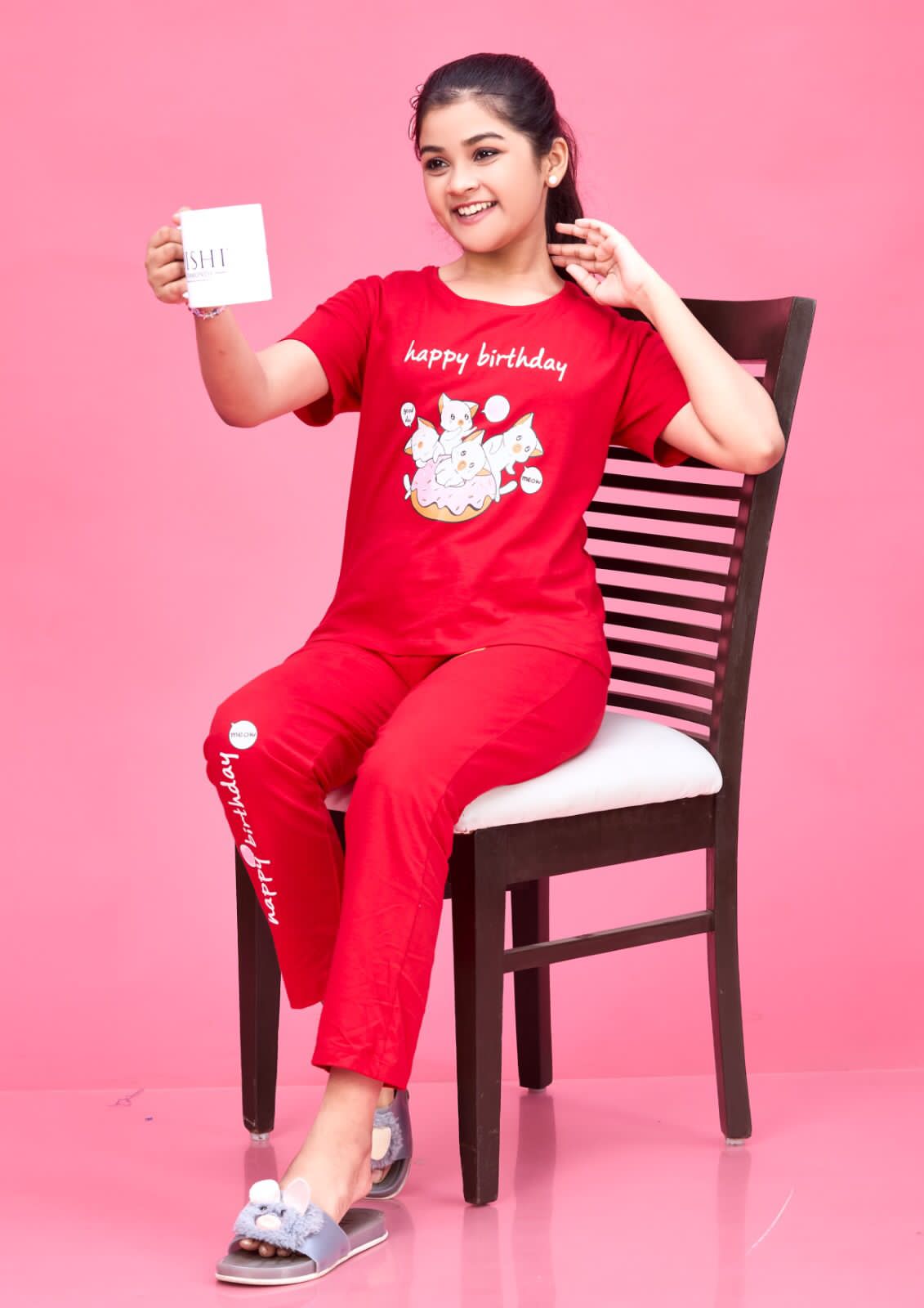 Mg-079 Honey Cotton Biowashed Girls Pant Set Exporter Ahmedabad