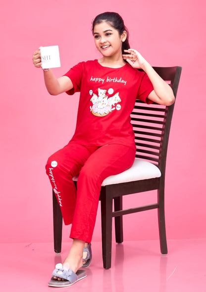 Mg-079 Honey Cotton Biowashed Girls Pant Set Exporter Ahmedabad