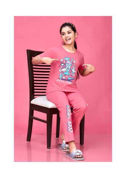 Mg-079 Honey Cotton Biowashed Girls Pant Set Exporter Ahmedabad