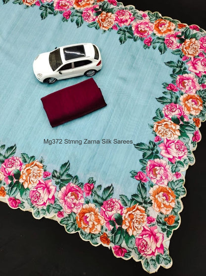 Mg372 Stmng Zarna Silk Sarees Wholesale Price
