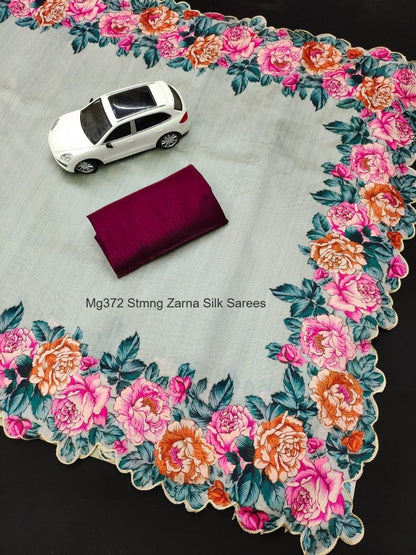 Mg372 Stmng Zarna Silk Sarees Wholesale Price
