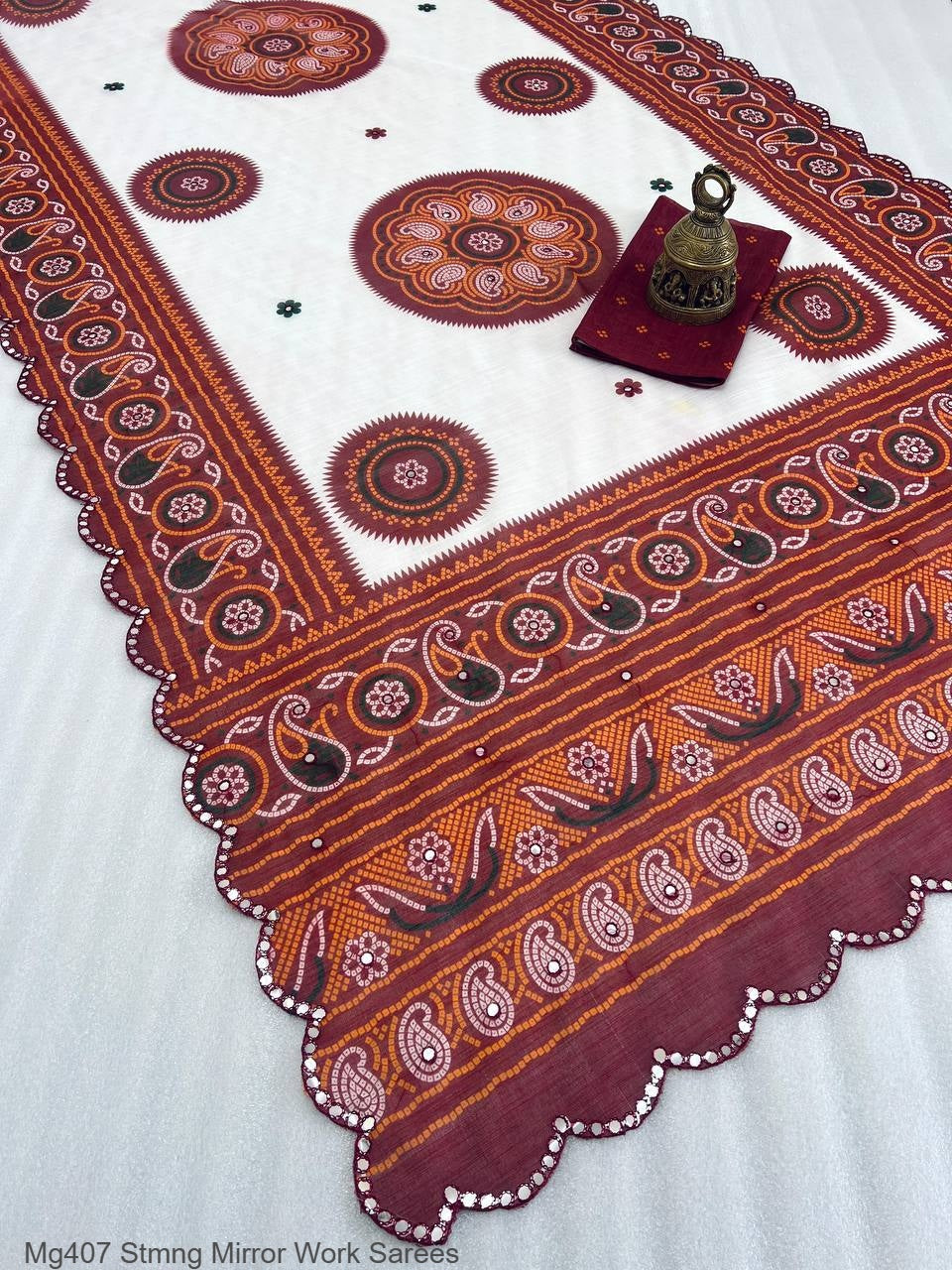 Mg407 Stmng Linen Sarees Manufacturer India