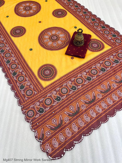 Mg407 Stmng Linen Sarees Manufacturer India