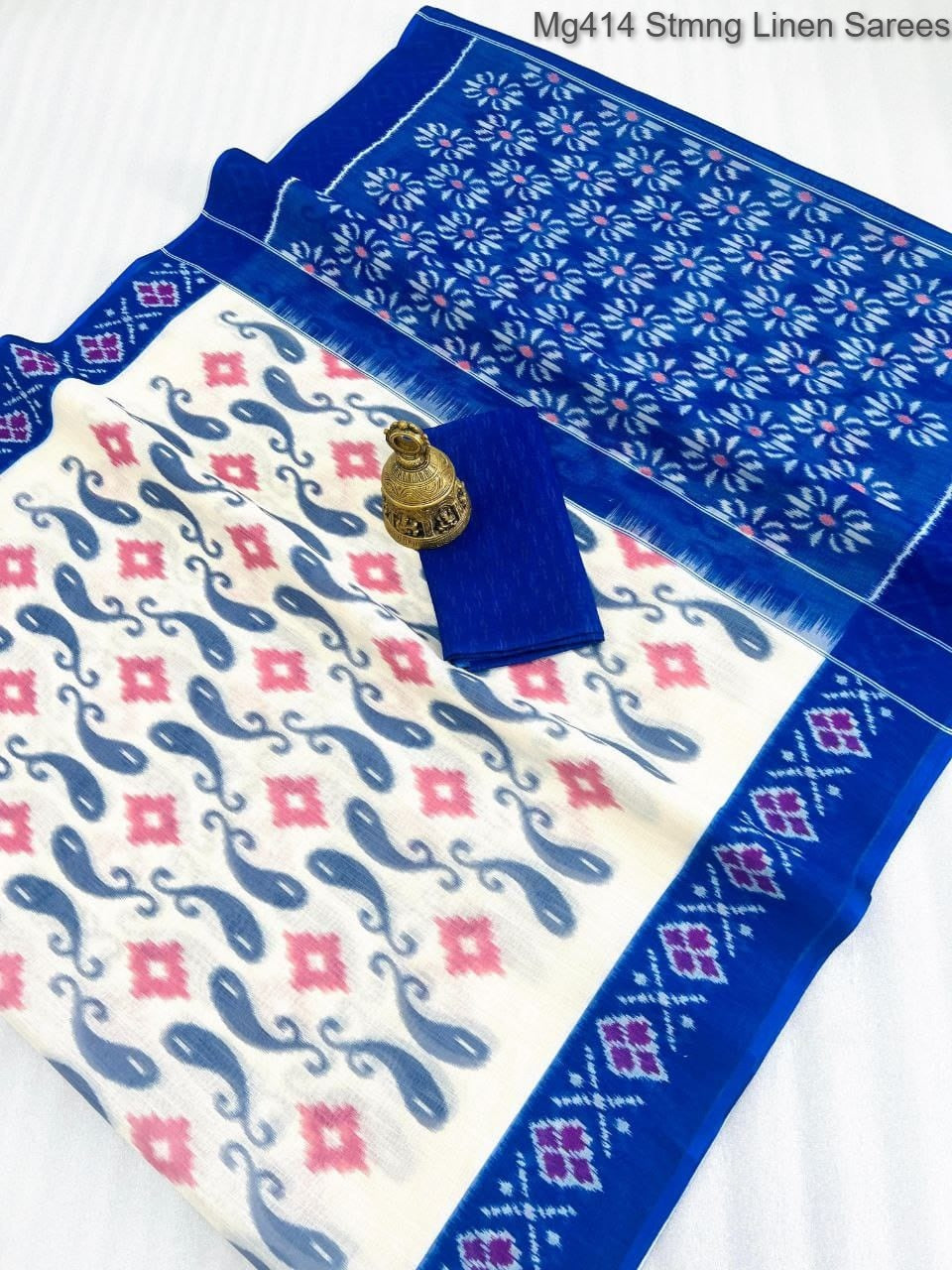 Mg414 Stmng Linen Sarees Manufacturer