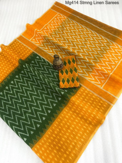 Mg414 Stmng Linen Sarees Manufacturer