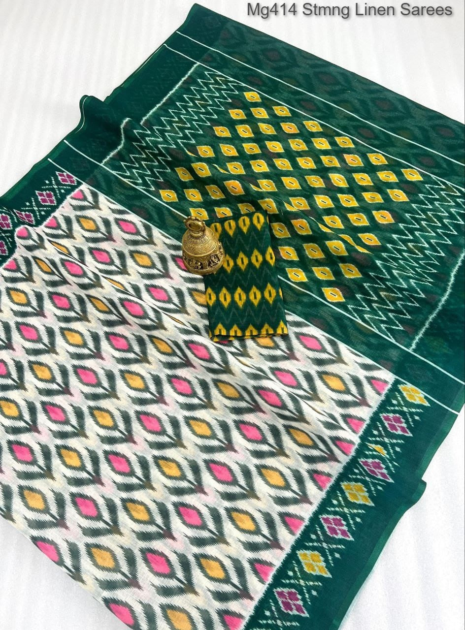 Mg414 Stmng Linen Sarees Manufacturer