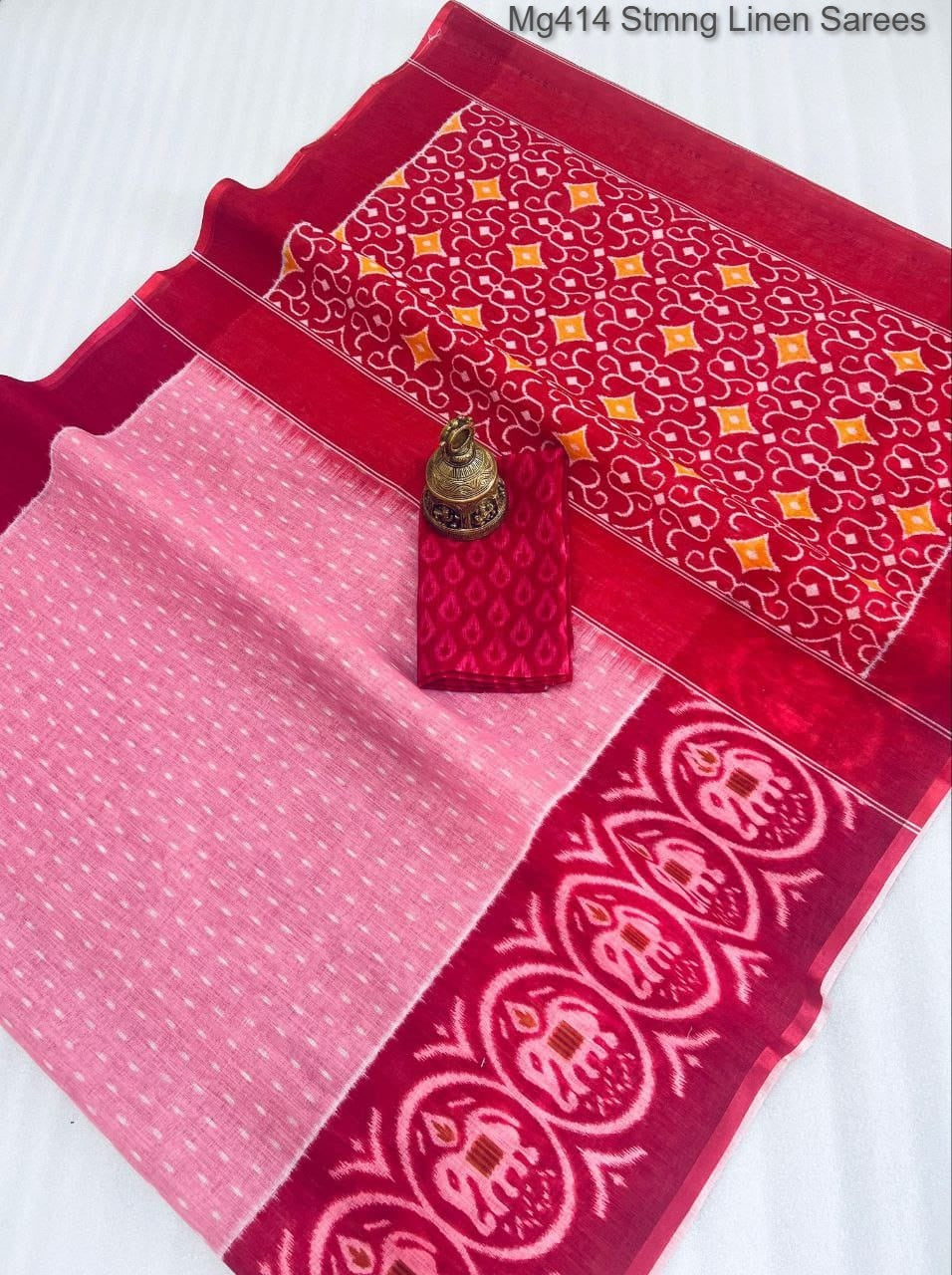 Mg414 Stmng Linen Sarees Manufacturer