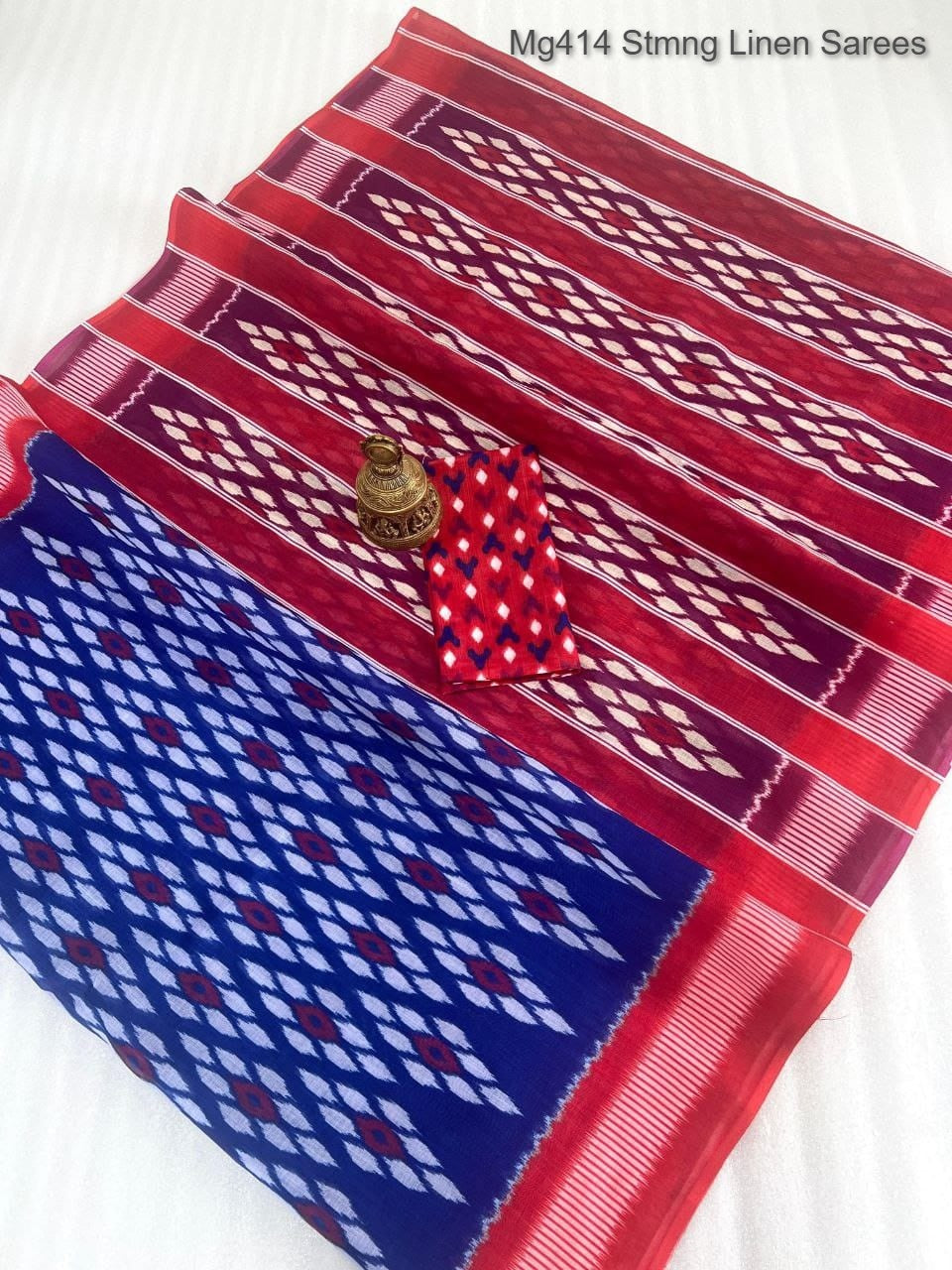 Mg414 Stmng Linen Sarees Manufacturer
