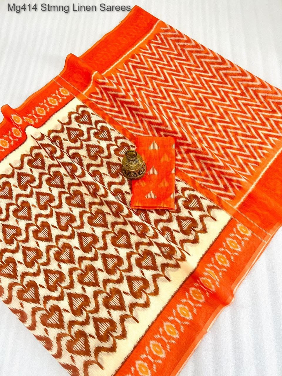 Mg414 Stmng Linen Sarees Manufacturer