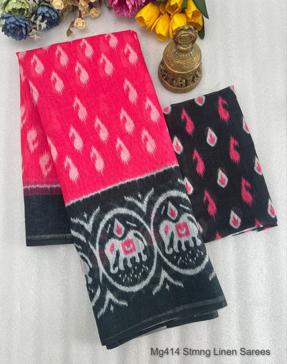 Mg414 Stmng Linen Sarees Manufacturer
