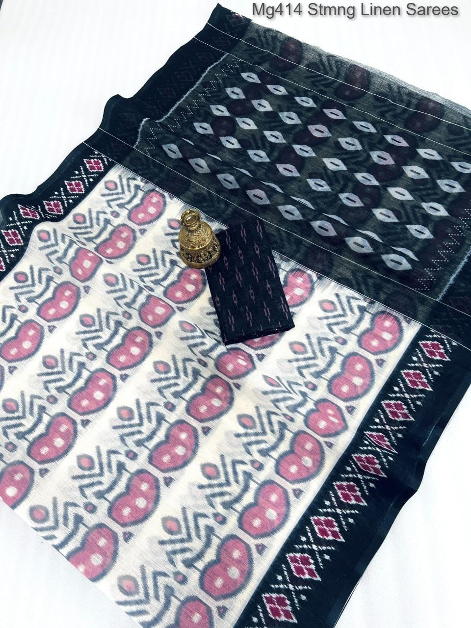 Mg414 Stmng Linen Sarees Manufacturer