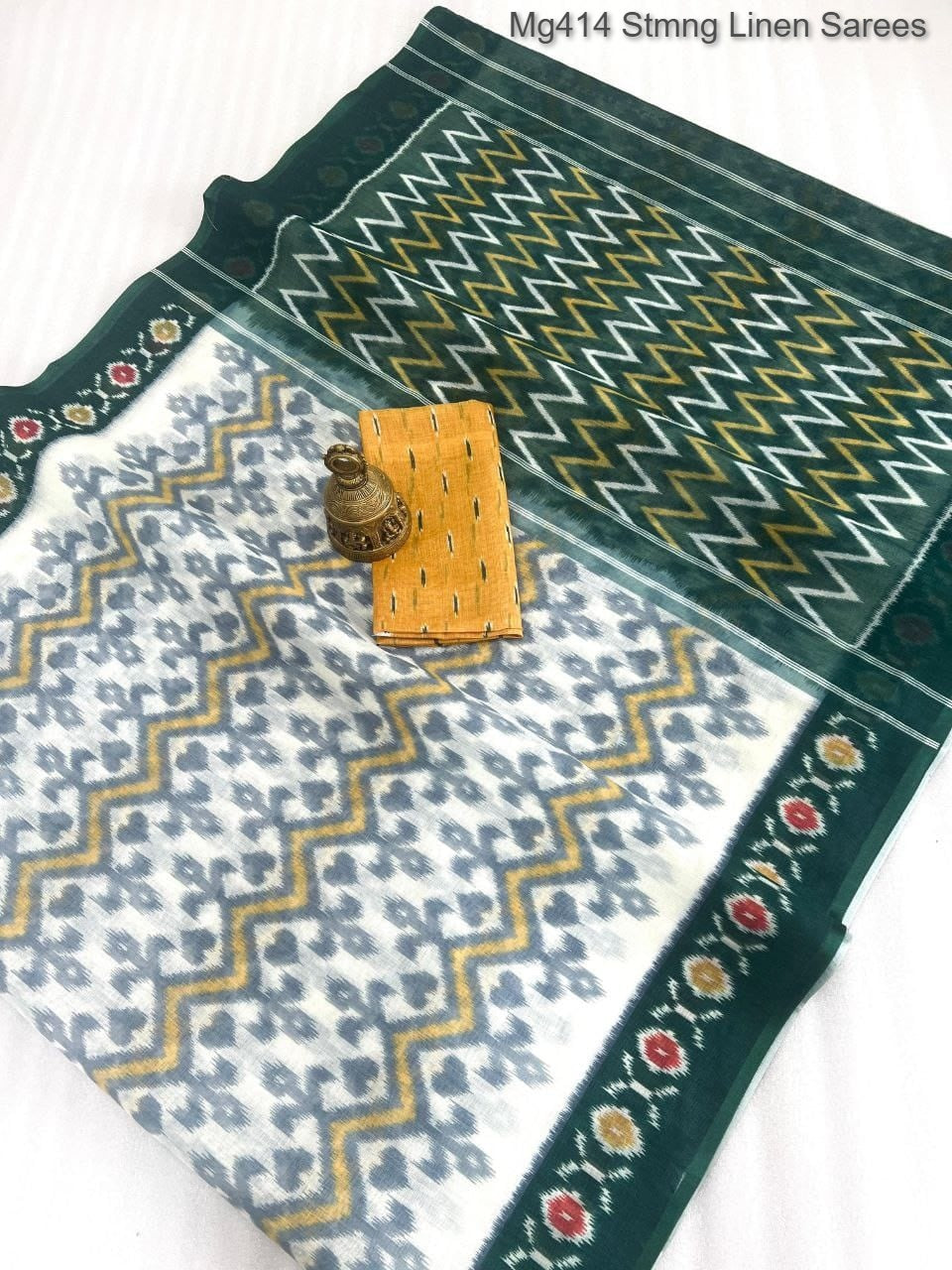 Mg414 Stmng Linen Sarees Manufacturer