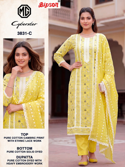 Mg Cyberster 3831 Bipson Prints Cotton Cambric Pant Style Suits Supplier Gujarat