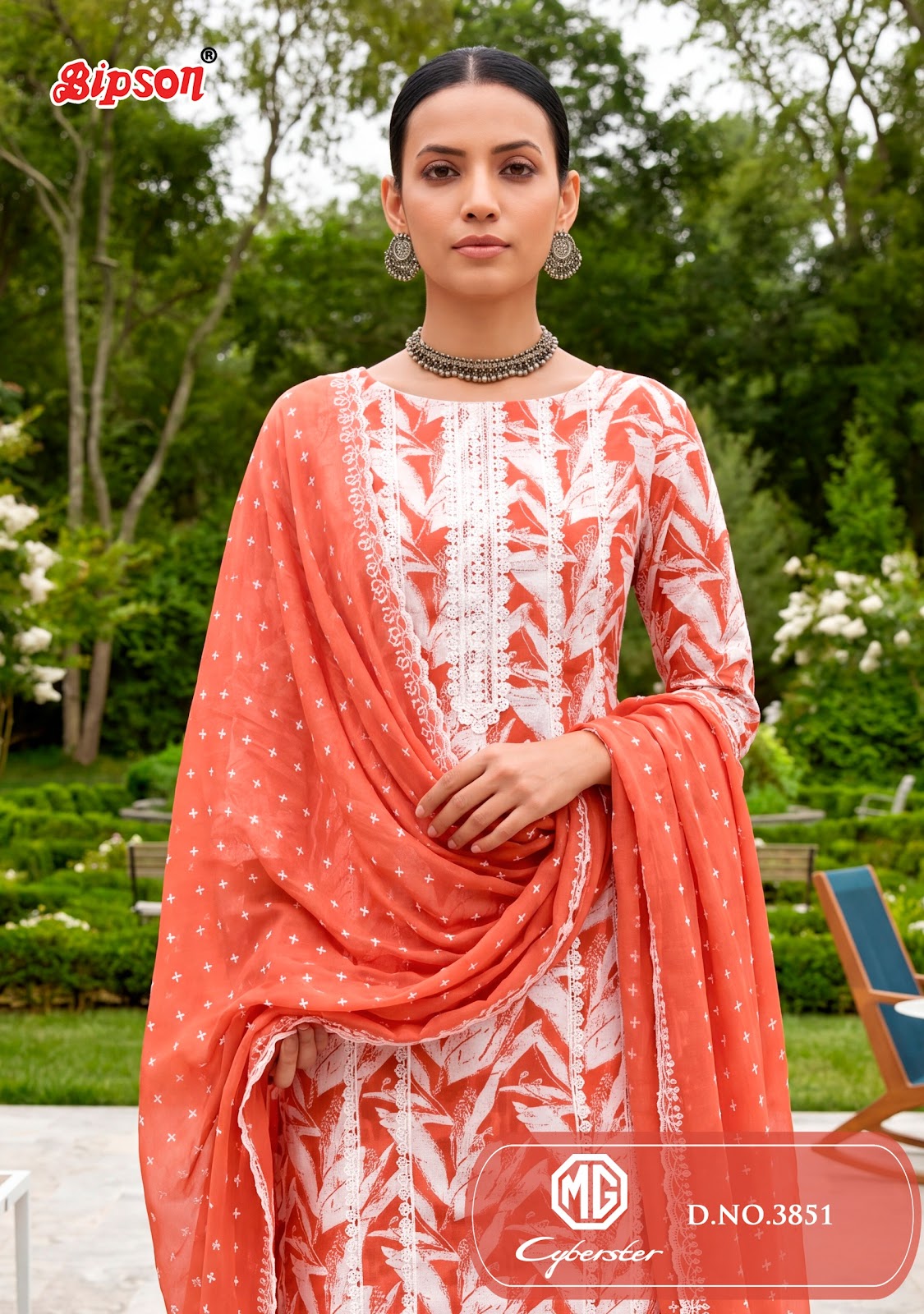 Mg Cyberster 3851-3853 Bipson Prints Cotton Cambric Pant Style Suits Wholesale Price