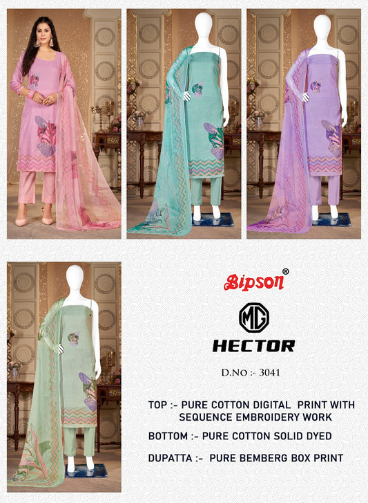 Mg Hector 3041 Bipson Prints Cotton Pant Style Suits Wholesaler Ahmedabad
