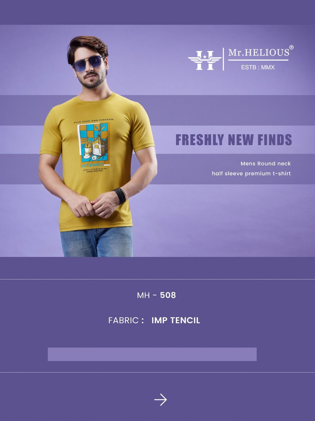 Mh 508 Mr. Helious Tencil Mens Tshirts Supplier