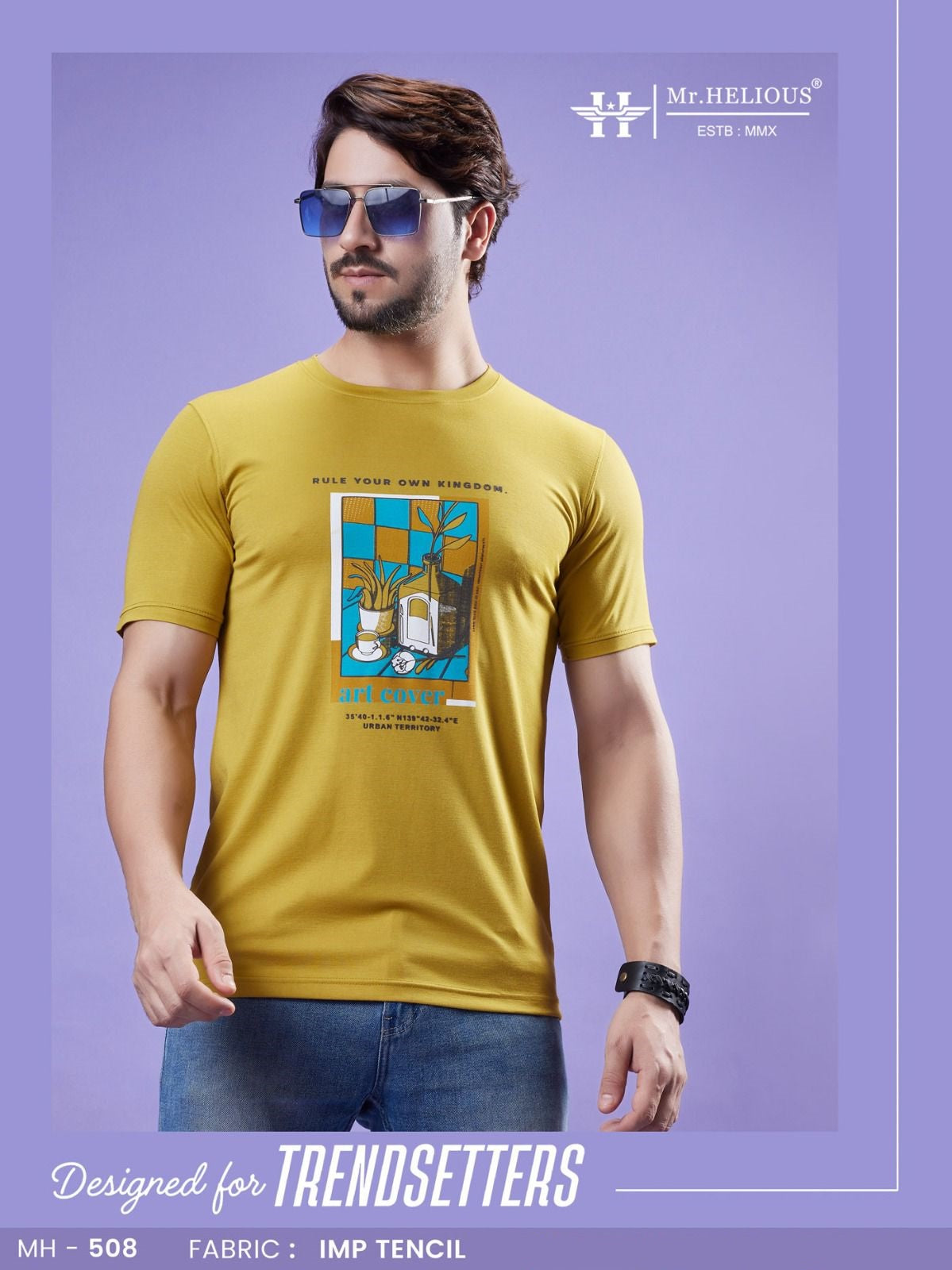 Mh 508 Mr. Helious Tencil Mens Tshirts Supplier