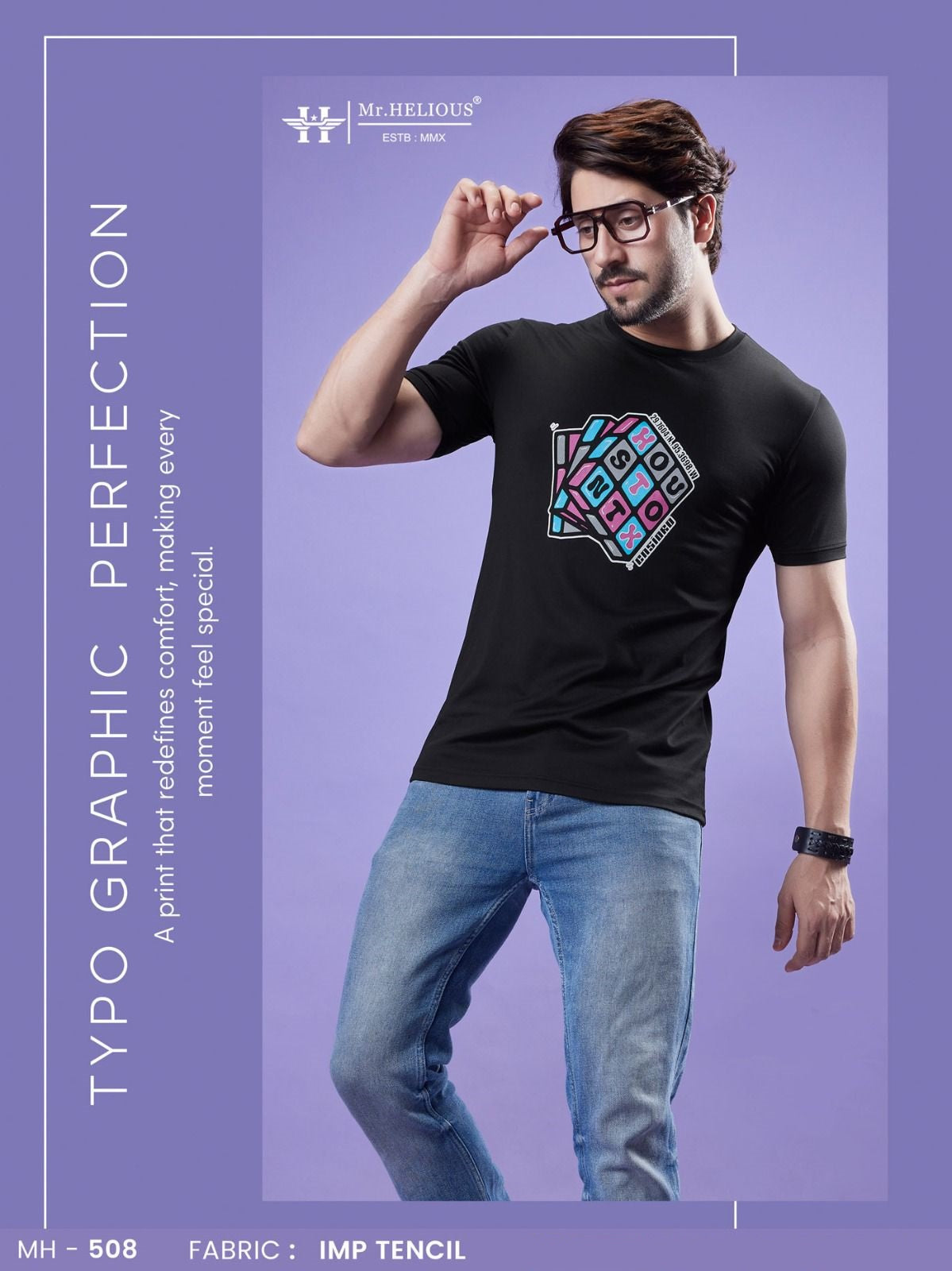 Mh 508 Mr. Helious Tencil Mens Tshirts Supplier