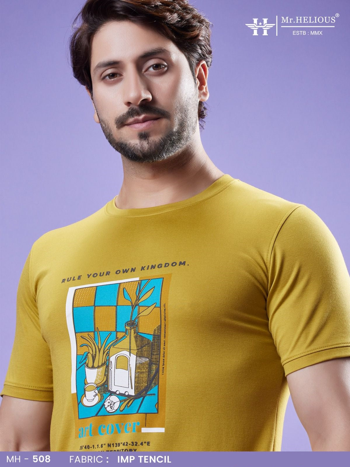 Mh 508 Mr. Helious Tencil Mens Tshirts Supplier