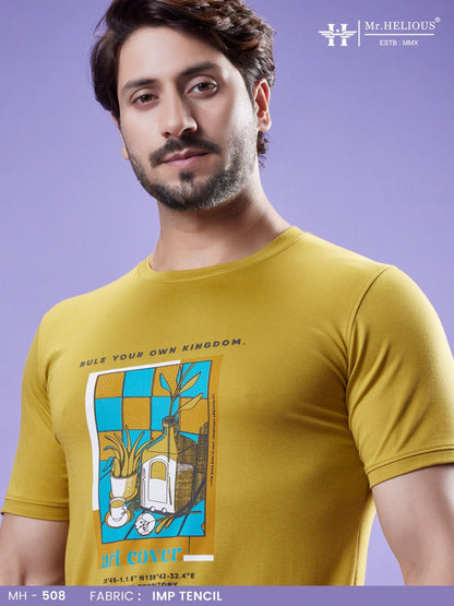 Mh 508 Mr. Helious Tencil Mens Tshirts Supplier