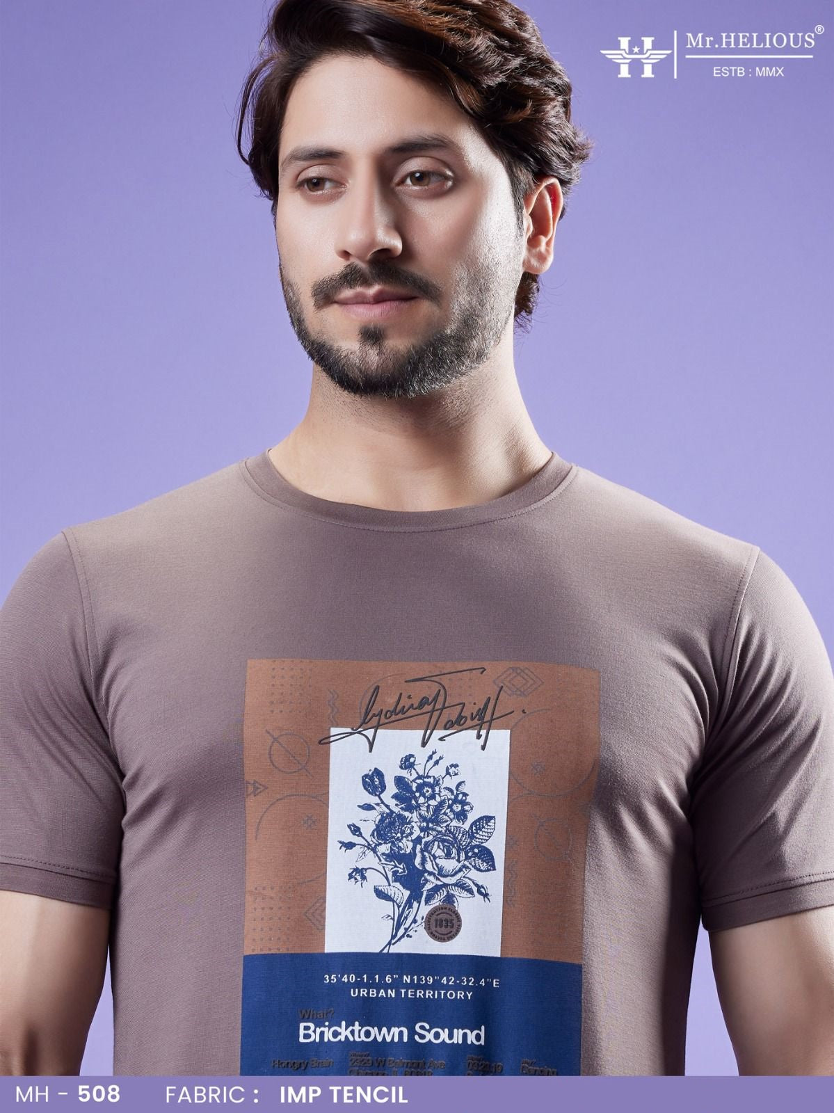 Mh 508 Mr. Helious Tencil Mens Tshirts Supplier