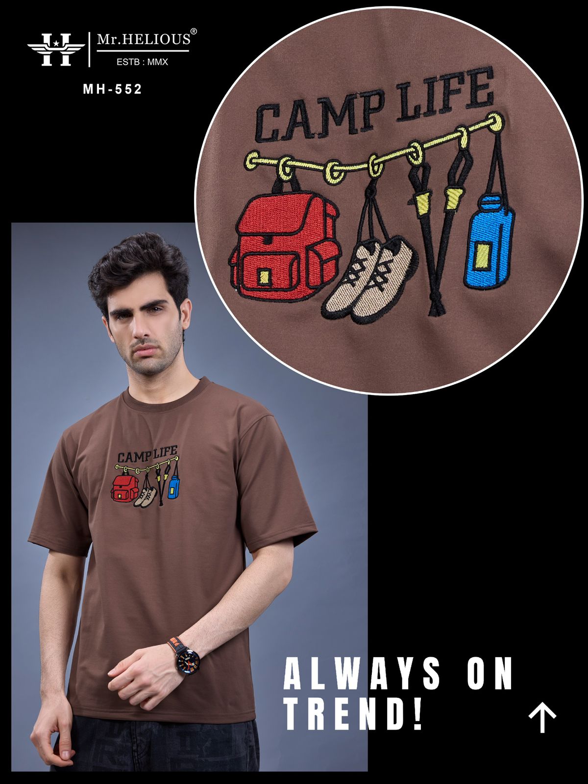 Mh 552 Mr. Helious Looper Mens Tshirts Manufacturer India