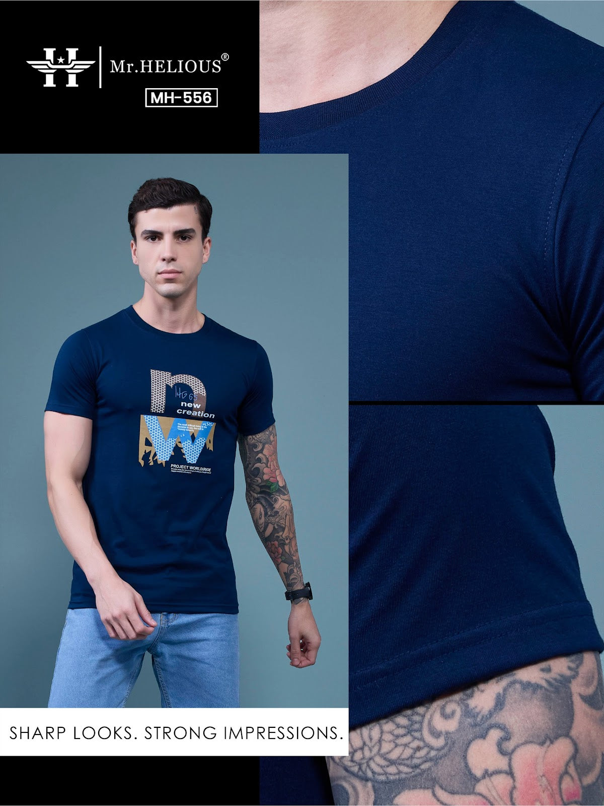 Mh 556 Mr. Helious Biowash Mens Tshirts Supplier Ahmedabad