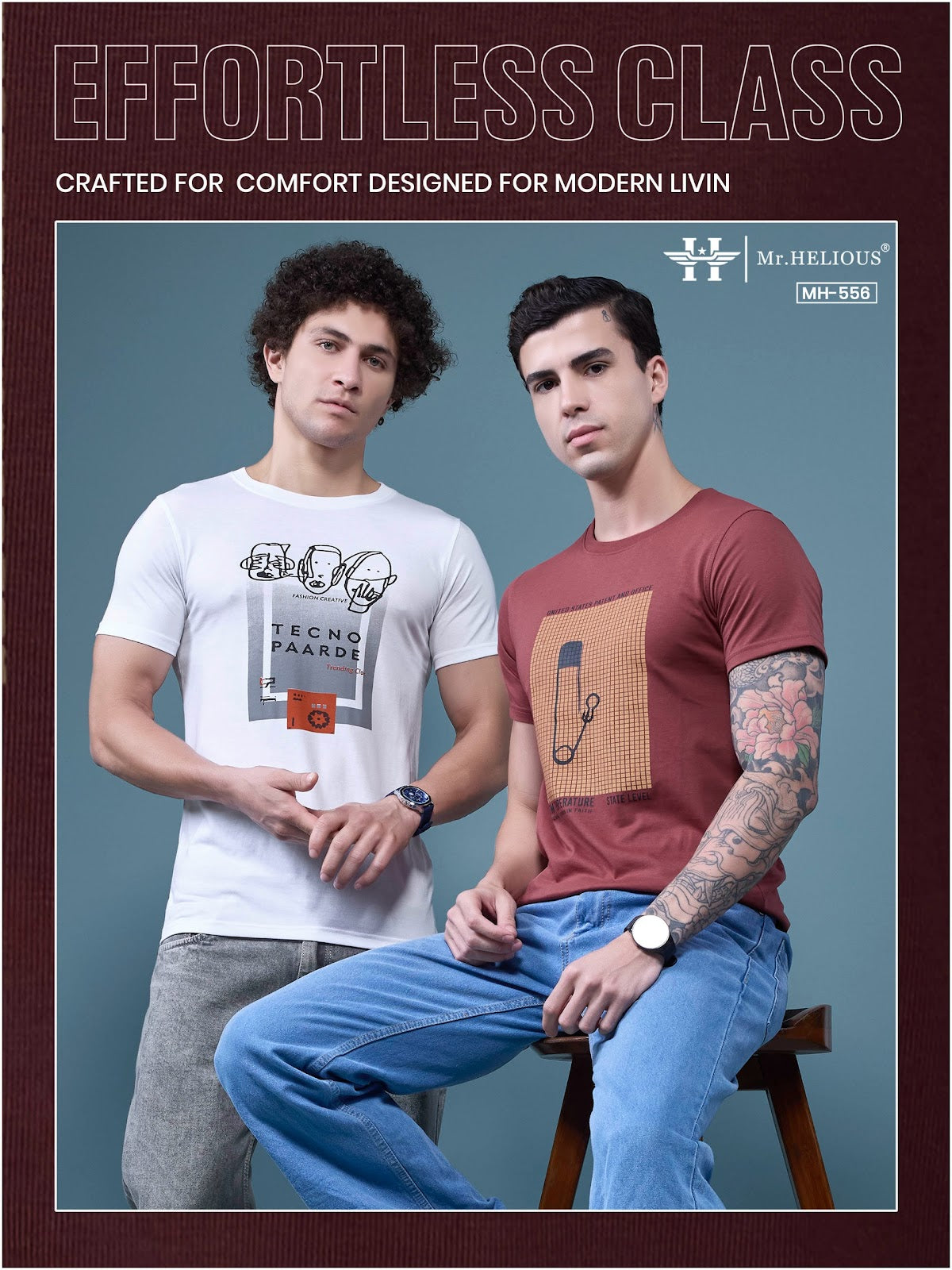 Mh 556 Mr. Helious Biowash Mens Tshirts Supplier Ahmedabad