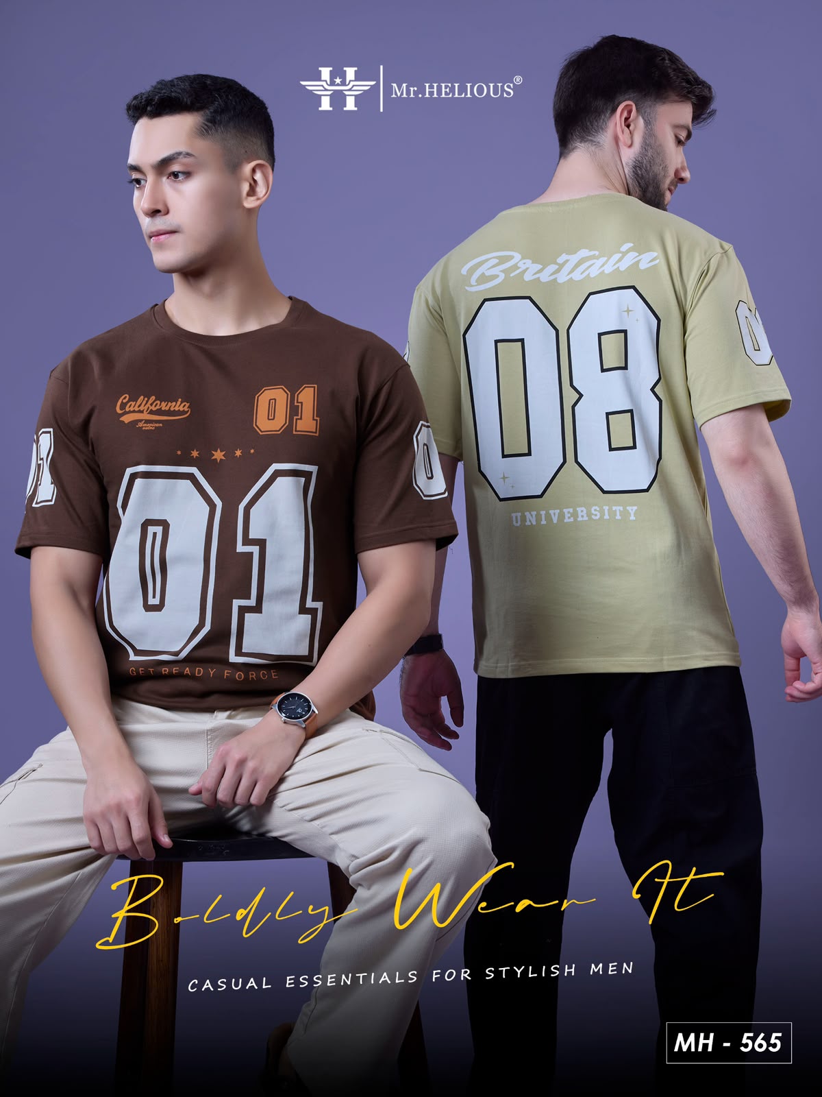 Mh 565 Mr. Helious Cotton Looper Mens Tshirts Supplier India