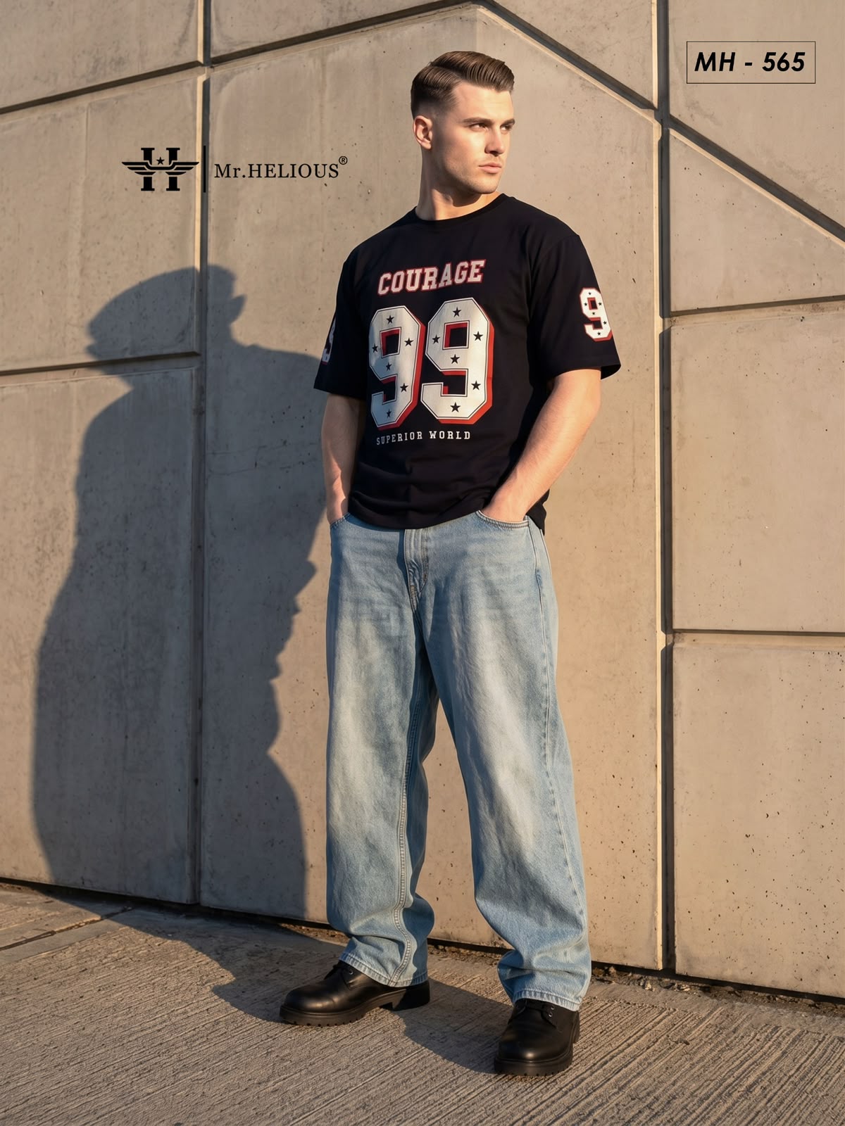 Mh 565 Mr. Helious Cotton Looper Mens Tshirts Supplier India