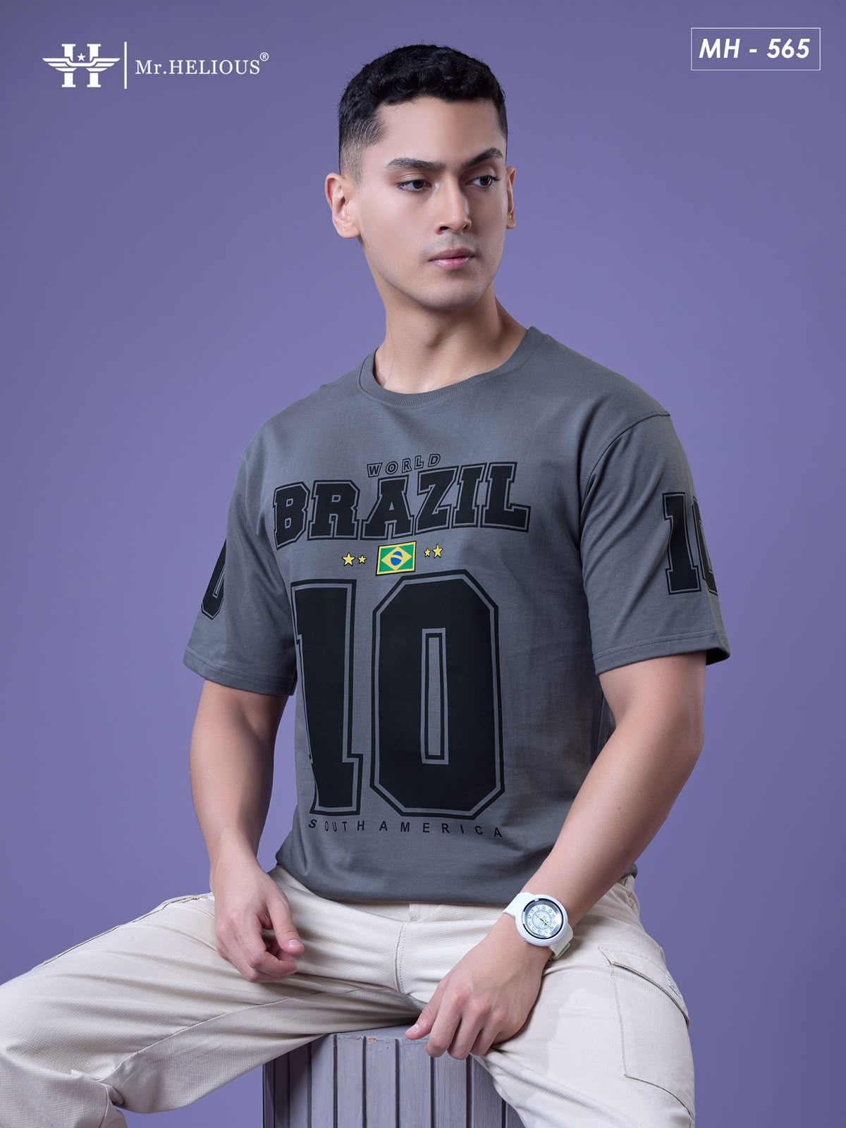 Mh 565 Mr. Helious Cotton Looper Mens Tshirts Supplier India