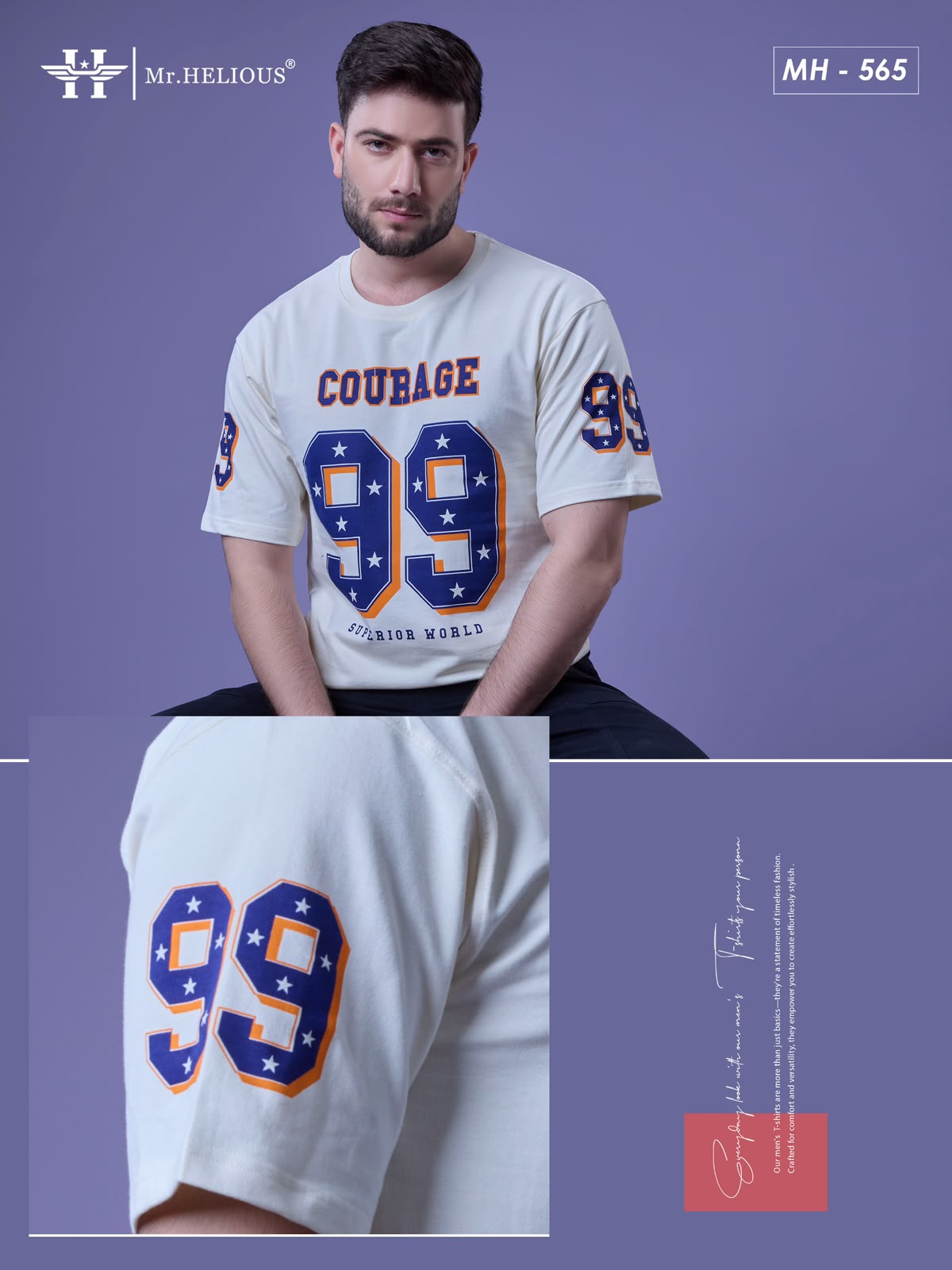 Mh 565 Mr. Helious Cotton Looper Mens Tshirts Supplier India