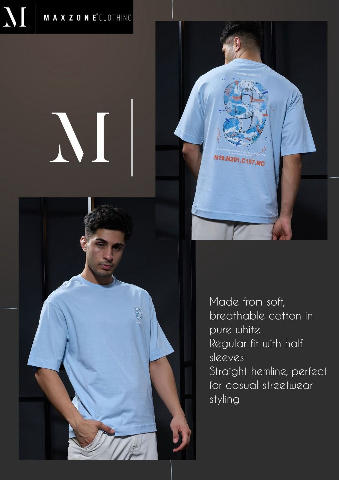 Mi S G1 A Oversize Maxzone Clothing Cotton Mens Tshirts Supplier Ahmedabad