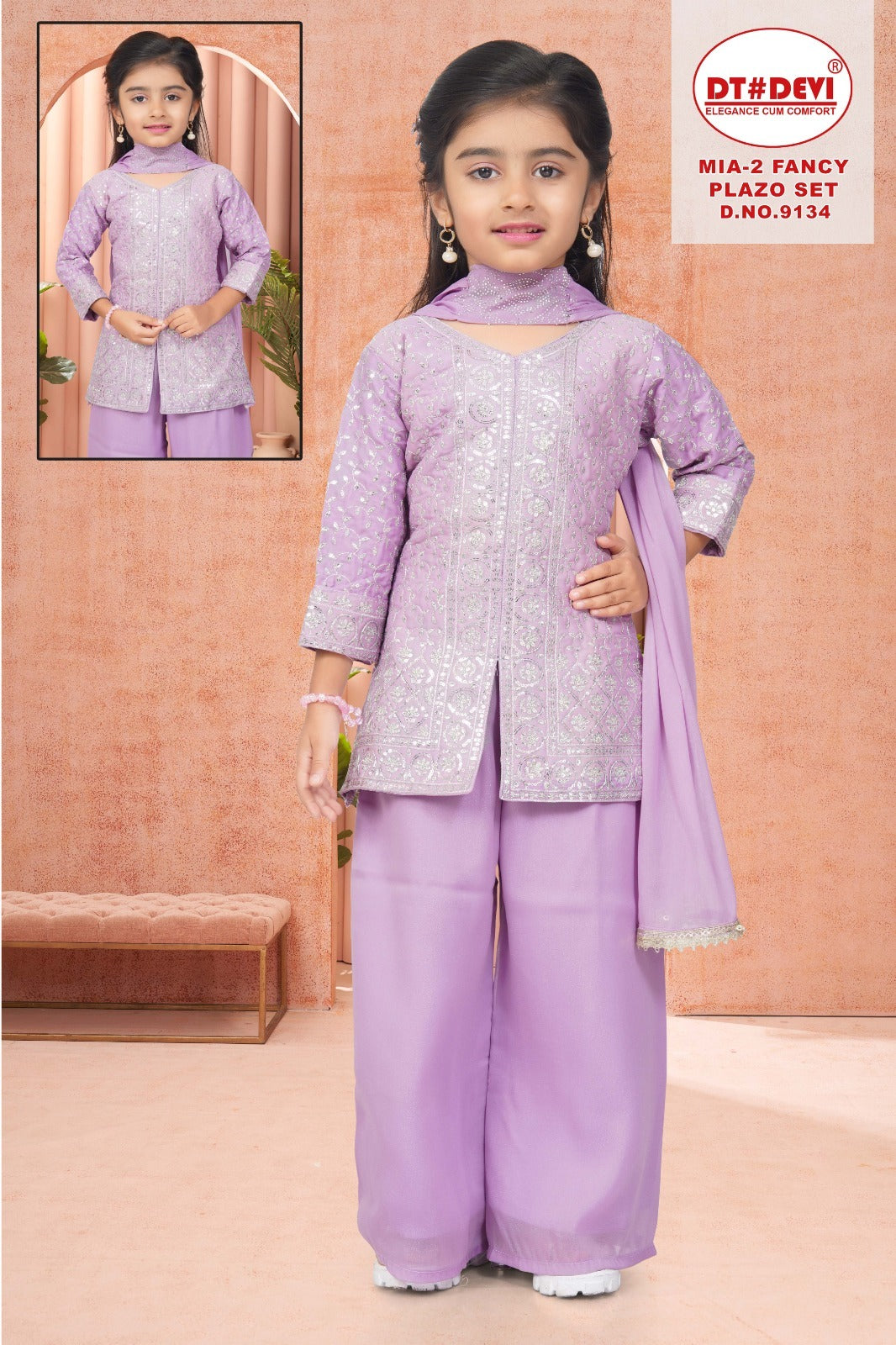 Mia 2 Dn 9134 Dt Devi Georgette Girls Indowestern Pair Exporter Ahmedabad