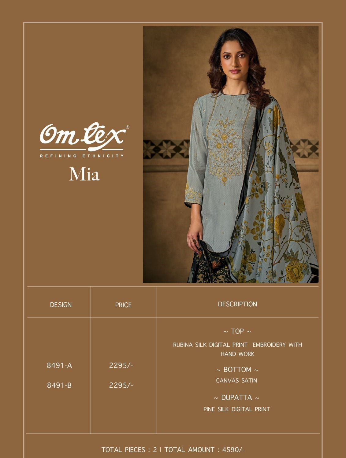 Mia Omtex Silk Pant Style Suits Supplier Gujarat