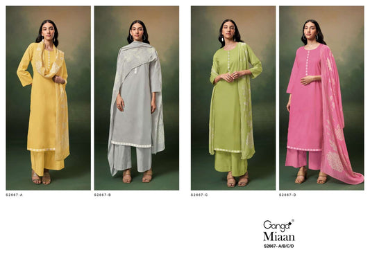 Miaan S2667 Ganga Premium Cotton Plazzo Style Suits Manufacturer Gujarat