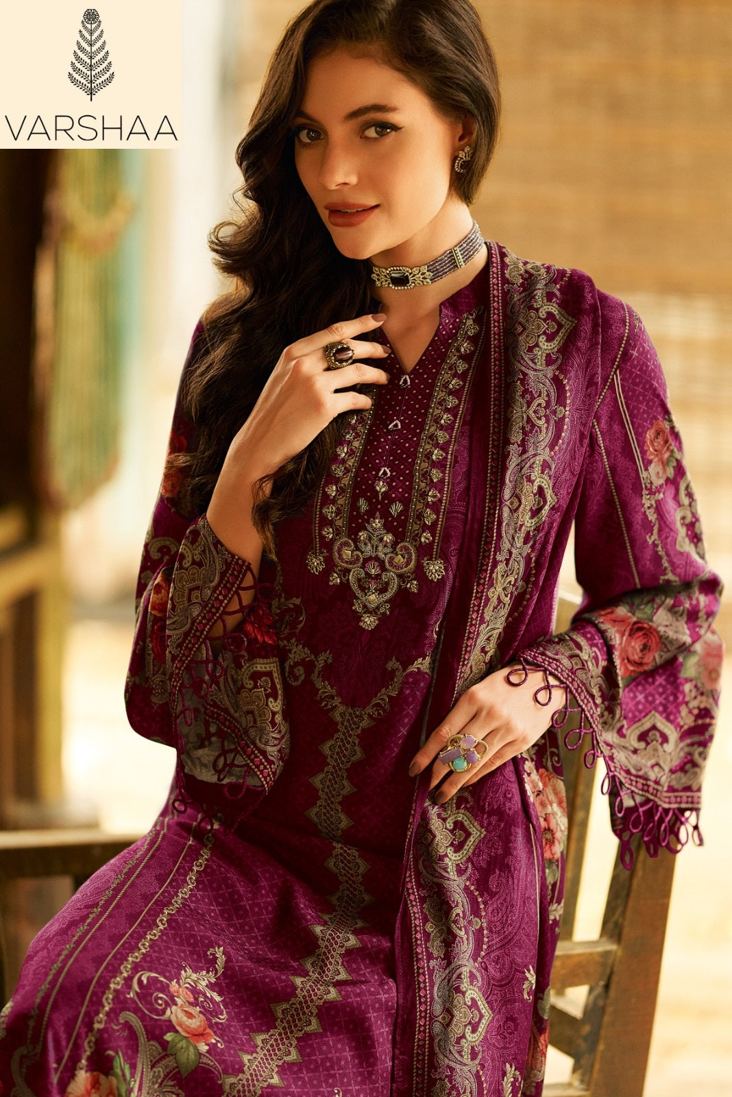 Mian Varshaa Modal Satin Plazzo Style Suits Exporter Gujarat