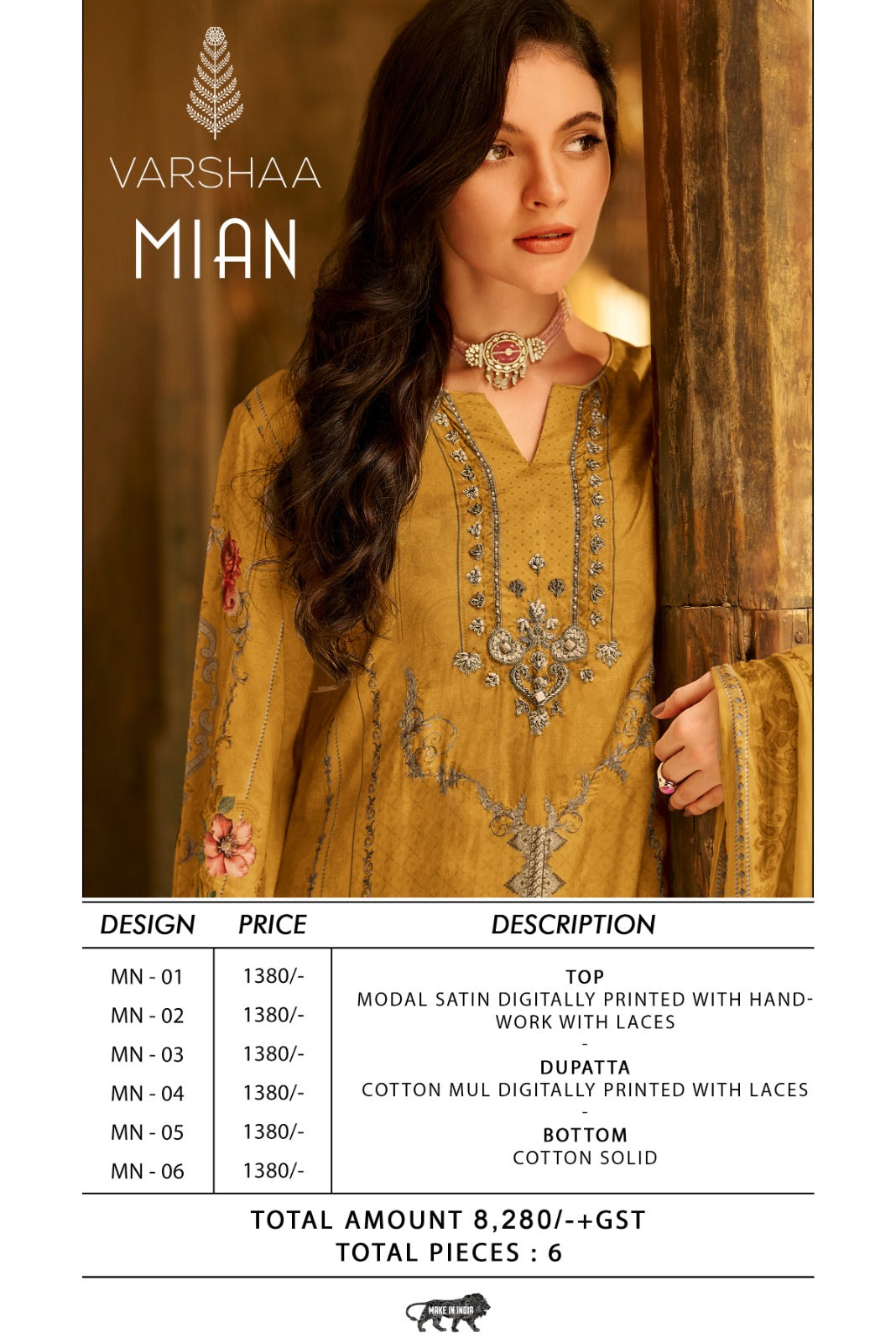 Mian Varshaa Modal Satin Plazzo Style Suits Exporter Gujarat