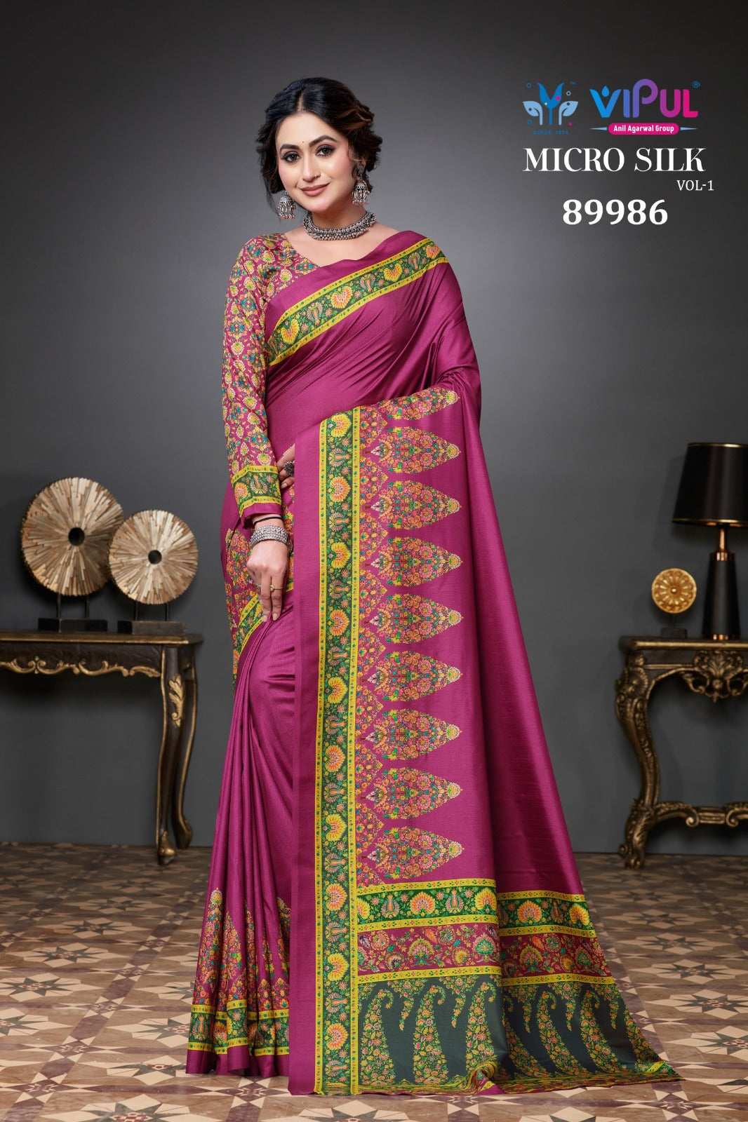 Micro Silk Vol 1 Vipul Soft Sarees Wholesaler Ahmedabad