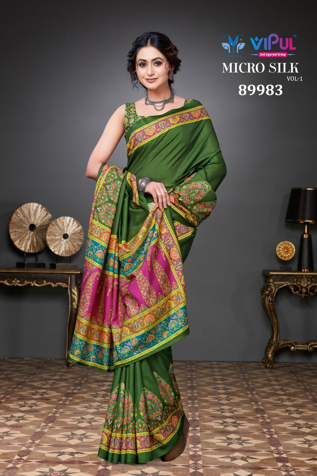 Micro Silk Vol 1 Vipul Soft Sarees Wholesaler Ahmedabad