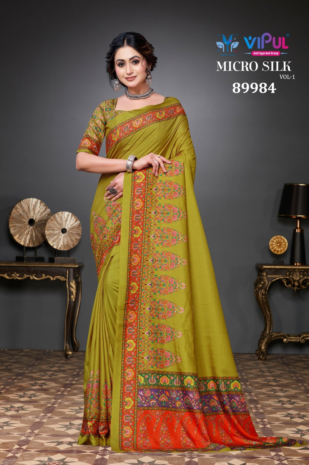 Micro Silk Vol 1 Vipul Soft Sarees Wholesaler Ahmedabad