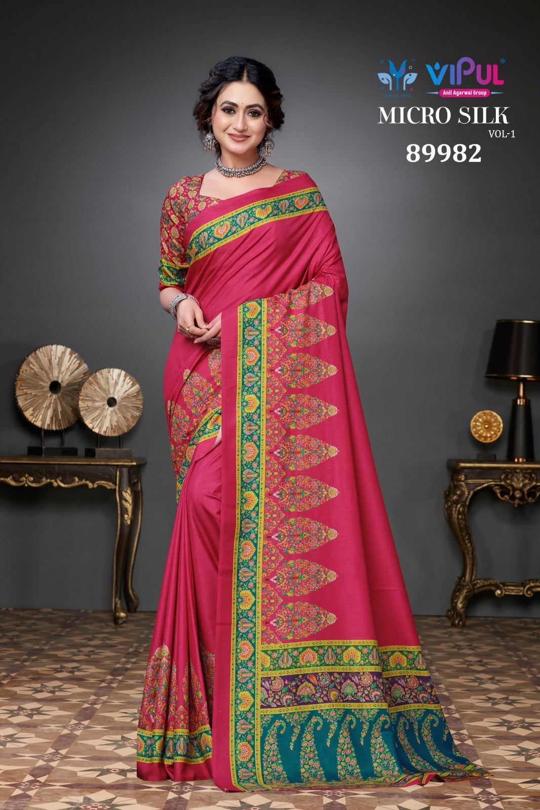 Micro Silk Vol 1 Vipul Soft Sarees Wholesaler Ahmedabad